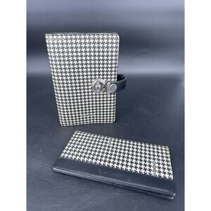 Vintage Ralph Lauren Houndstooth Leather Planner Organizer 6 Ring
